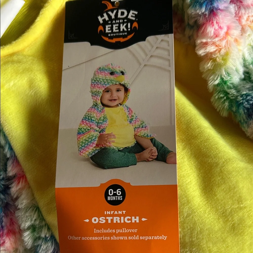 Colorful Plush Kids Hooded Ostrich Costume